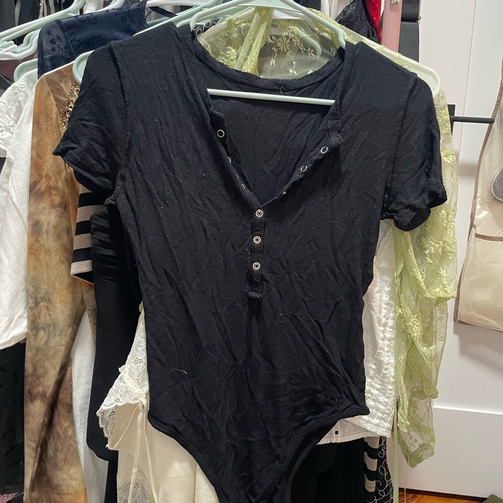 Black Button-Up Bodysuit